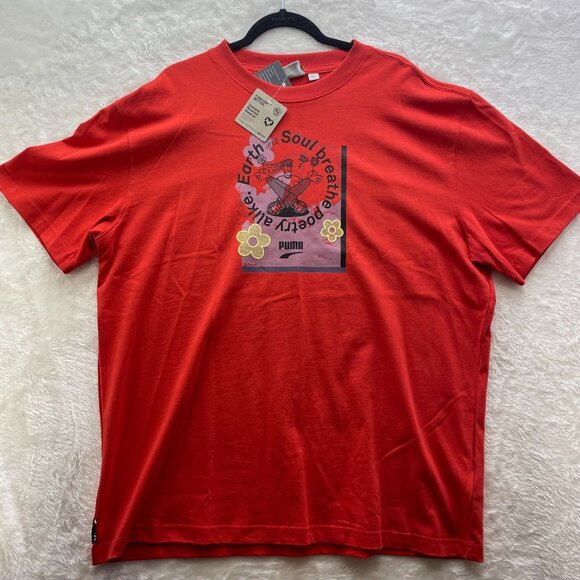 Puma Downtown Earth Soul Graphic Tee Mens XL Short Sleeve Dead Stock Skate Shirt - Picture 1 of 6